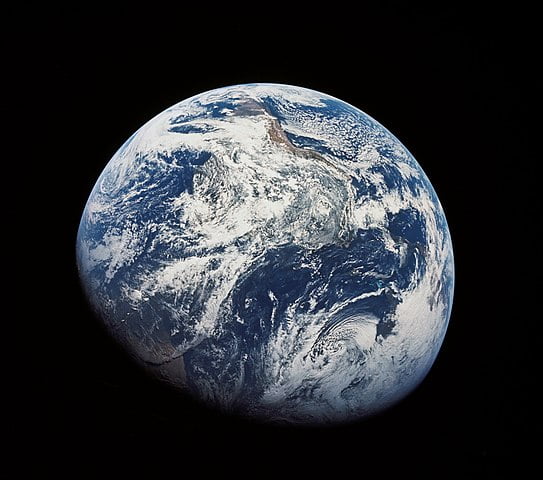 A photo captured by Apollo 8 crew. This photo depicts the planet Earth.